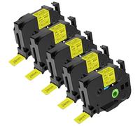 NineLeaf TZe-651 Label Tape 24mm Compatible for Brother P-Touch Label Printer TZe651 TZ-651 AZe651 24mm 0.94'' 8m Laminated Black on Yellow for PT-H110 PT-1000 GL-H105 Label Maker, 5PK