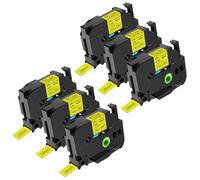 NineLeaf TZe-651 Label Tape 24mm Compatible for Brother P-Touch Label Printer TZe651 TZ-651 AZe651 24mm 0.94'' 8m Laminated Black on Yellow for PT-E110 GL-200 PT-1080 Label Maker, 6PK