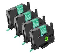 NineLeaf TZe- 715 Label Tape 6mm Compatible for Brother P-Touch Label Printer TZe 715 TZ- 715 AZe 715 6mm 0.23 Laminated White on Green for PT-P700 P710BT P950NW, 4 Pack