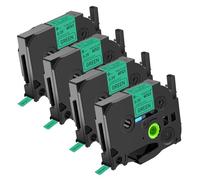 NineLeaf TZe-721 Label Tape 9mm Compatible for Brother P-Touch Label Printer TZe721 TZ-721 AZe721 9mm 0.35'' Laminated Black on Green for PT-1280 1280BT 1280SP Label Maker, 4 Pack