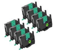 NineLeaf TZe-721 Label Tape 9mm Compatible for Brother P-Touch Label Printer TZe721 TZ-721 AZe721 9mm 0.35'' Laminated Black on Green for PT-320 350 520 530 Label Maker, 8 Pack