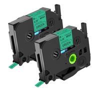 NineLeaf TZe-721 Label Tape 9mm Compatible for Brother P-Touch Label Printer TZe721 TZ-721 AZe721 9mm 0.35'' Laminated Black on Green for PT-320 350 520 530 Label Maker, 2 Pack