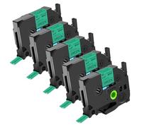 NineLeaf TZe-731 Label Tape 12mm Compatible for Brother P-Touch Label Printer TZe731 TZ-731 12mm 0.47 Laminated Black on Green TZe TZ Tape 12mm for E110 H100R H100LB P300BT 1000, 5 Pack