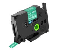 NineLeaf TZe-735 Label Tape 12mm Compatible for Brother P-Touch Label Printer TZe735 TZ-735 12mm 0.47 Laminated White on Green TZe TZ Tape 12mm for E110 H100R H100LB D210VP P300BT
