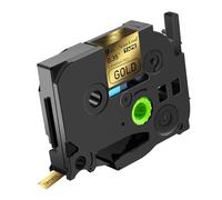 NineLeaf TZe-821 Label Tape 9mm Compatible for Brother P-Touch Label Printer TZe821 TZ-821 AZe821 9mm 0.35'' Laminated Black on Gold for PT-P700 P950NW 1010RDT Label Maker