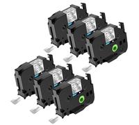 NineLeaf TZe-941 Label Tape 18mm Compatible for Brother P-Touch Label Printer TZe941 TZ-941 AZe941 18mm 0.7'' 8m Laminated Black on Silver for PT-E110 GL-200 PT-1080 Label Maker, 6PK