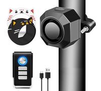 NineLeaf USB Rechargeable Bike Alarm, Cute Kitten Bike Alarm Cover & Rechargeable Alarm Combo, 110dB Loud Volume Adjustable IP65 Waterproof Vibration Alarm for Ebike Motorcycle Scooter Car