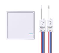 NineLeaf Wireless Light Switch and Receiver Kit, Outdoor 600m Indoor 50m Remote Control for Led Light Wireless Panel Switch, IP66 Waterproof, 1 Switch 2 Receivers Switch Kit