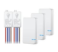 NineLeaf Wireless Light Switch,Wireless Switches for Lights 80V~275V,No WIiring,Outdoor 400m(1300ft) Indoor 100m(300ft) Remote Range,V0 Fireproof,IP66 Waterproof for Household Lighting,3 Switch