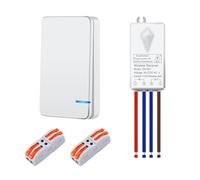 NineLeaf Wireless Light Switch, Wireless Switches for Lights,No Wiring for Wall Light Switch,400m RF Remote Control Range,IP66 Waterproof for Indoor Outdoor Lighting,10A 1000W