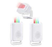 NineLeaf Wireless Motion Sensor Door Chime,Motion Sensor Doorbell,Motion Sensor,918ft,Anti-the,4-color LED light,17 Music 5 Volume Levels,Easy Installation,for Shops, Offices(2Receivers+1Sensor)