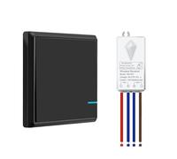 NineLeaf Wireless Switch and Receiver,Black Remote Light Switch with No Wiring,1300FT RF Range,IP66 Waterproof Works for Barhroom,Kitchen,Garden Outdoor Lighting,10A/1000W,