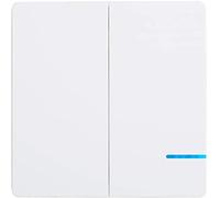 NineLeaf Wireless Switch, Dual Control Push-Button No Wiring, Wireless Panel Switch, Waterproof Remote Light Switch for House Lamp Led, Borderless Light Switch Only, 2-GANG