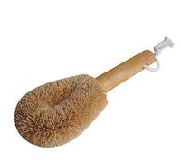 NineLives Extra Hard Bath Brush & Dry Massage Brush Medium I Tawashi Brush with Wooden Handle I Made of Vegetable Coconut Fibre I Handmade I Vegan
