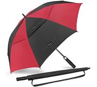 NINEMAX Golf Umbrella Windproof and Rainproof 62inch, Large Umbrella Double Canopy, Golfing Brolly Heavy Duty Unbreakable for Men Women(Black/Red)
