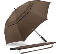NINEMAX Golf Umbrella Windproof and Rainproof 62inch, Large Umbrella Double Canopy, Golfing Brolly Heavy Duty Unbreakable for Men Women(Brown)
