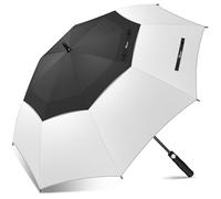 NINEMAX Golf Umbrella Windproof and Rainproof 68inch, Large Umbrella Double Canopy, Golfing Brolly Heavy Duty Unbreakable for Men Women(Black/White)