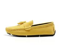Ninepointninetynine Loafers For Men Nubuck Leather Tassel Penny Driving Loafers Anti-slip Slip Resistant Flat Heel Outdoor Slip-ons (Color : Yellow, Size : 11 UK)