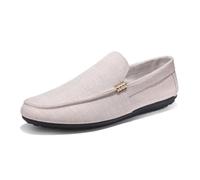 Ninepointninetynine Loafers for Men Round Toe Cloth Loafer Shoes Slip Resistant Comfortable Lightweight Prom Slip-ons(Beige,9 UK)