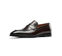 Ninepointninetynine Mens Loafers Shoe Split Toe Genuine Leather Penny Loafer Lightweight Flexible Anti-Slip Walking Casual Slip-ons (Color : Coffee, Size : 9 UK)