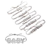 NineRoms Personalized Name Bracelet for Women, Custom Bubble Letter Chain Bracelet with Your Name, Adjustable Stretch Fit, Gift for Her, Mother, Daughter, Valentine, Birthday (Silver/Gold), One Size