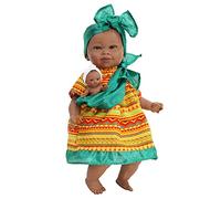 Nines Artesanals d'Onil Maha Doll Ethnic (R/1265) - Beautiful doll with face and dress characteristic of her race and culture, accompanied by a little baby.