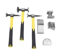 NINESHE Auto Body Repair Kit 7PCS Carbon Steel Heavy Duty Auto Body Hammer and Dolly Set Dent Repair Tools with Box Car Truck