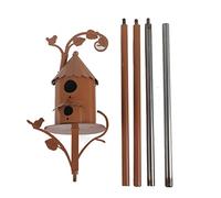 NINESHE Metal Bird House, Simply Screw the Birdhouse and Stake Together By Hand, Bird House Stakes, Birdhouse Garden Decor for Outdoor, Indoor Pots (2)