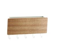 NINESHE Wooden Key and Mail Holder Wall Mounted 5 Hooks,Rustic Entryway Rack for This Key Rack Can Also Hanging Small Accessories Like Keychains, Lanyards, or Even Small Umbrellas. (Wood Color)