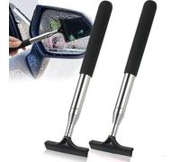 NINESPRING Pack of 2 window squeegees, retractable side mirror wiper, mini windscreen squeegee, car rear view mirror, squeegee, car shower wiper, bathroom wiper, extension length is up to 98 cm