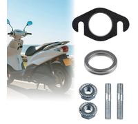 NineSSJLY Exhaust Gasket Set for 50cc Scooter - Flat Gasket & Round Gasket + Screws & Nuts - Compatible with Yamaha Aerox, Compatible MBK Booster, Compatible Aprilia SR, CPI, Malaguti F10/F12
