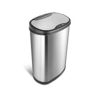 Ninestars DZT-50-25 Motion Sensor Trash Can, Stainless Steel, Silver