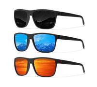 Ninesun Sunglasses Men's Polarised Classic Vintage Glasses HD Lenses Outdoor Sports Fishing Cycling Golf Fashionable Sports Sunglasses with UV400 Protection, Black/Blue/Red