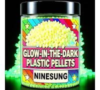 Ninesung Glow-in-The-Dark Plastic Pellets for Injection Molding - Bright Green Long-Lasting Phosphorescent Glow Poly Pellets- 4 Oz Polly Pellets for DIY, Safety Signs, Toys, Night Light Crafts