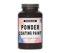 ninesung Powder Coating Paint for Metal Surfaces | Car Paint | Building Materials | Powder Paint for Steel Structures, Factories, Buildings, Playgrounds, Gardens (Black, 4 Ounces)