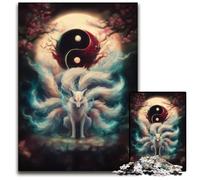NineTailed Fox Yin Yang 1000Piece Jigsaw Puzzle Impossible Jigsaw Puzzles for Adults Educational Brain Teaser Artistic HomeOffice Decor 14 Age 1000 PCS(38x26cm)