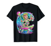 Nineties Airbrush Paddleboarder Retro Water Sports Art T-Shirt