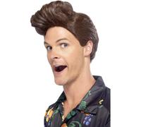 90s Nineties Detective Wig Brown with Ace Big Quiff Comedy Novelty Fancy Dress