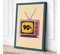 Nineties Television Retro Canvas Wall Art Print 18x12 Inch
