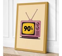 Nineties Television Retro Canvas Wall Art Print 24x16 Inch