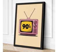Nineties Television Retro Canvas Wall Art Print 24x16 Inch