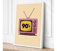 Nineties Television Retro Canvas Wall Art Print 30x20 Inch