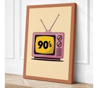 Nineties Television Retro Canvas Wall Art Print 36x24 Inch