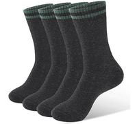 NinetoFiveLife Pack of 4 Mens Merino Wool Socks Winter Hiking Socks Knit Outdoor Recreation Socks Warm Soft and Comfortable, Dark Grey, 4.5-12 UK