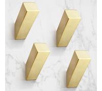NINETREX Gold Towel Hooks for Bathroom Modern Wall Mounted Heavy Duty SUS304 Stainless Steel Hook ，Square Robe Hooks for Bathroom Kitchen Entryway，Brushed Gold，4 Pack