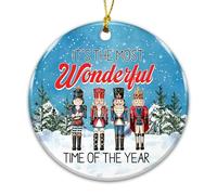 Ninety-Seven | It's Most Wonderful Time of The Year Christmas Nutcracker Ornament, Nutcracker Ballet Ceramic Ornament Hanging Ornaments for Christmas Tree Holidays