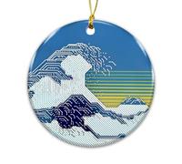 Ninety-Seven | Ornament Voltage Wave Printed Circuit Board,Recycled Motherboard, Circuit Board Ornament, PCB Art,Computer Programmer, Xmas Tree Hanging Decoration