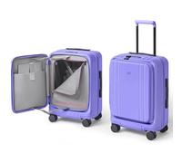 NINETYGO Carry On Luggage 22x14x9 Airline Approved, Flat Top Opening 20 Inch Suitcase, PC Hard Shell, TSA Lock, 360° Spinner Wheels, 03-Purple, Carry-On 20-Inch