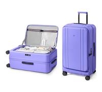 NINETYGO Carry On Luggage 22x14x9 Airline Approved, Flat Top Opening 20 Inch Suitcase, PC Hard Shell, TSA Lock, 360° Spinner Wheels, 03-Purple, Checked 28-Inch