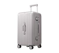 NINETYGO Zipperless Carry on Luggage, Checked Luggage, ARG2.0, 01-Silver, M | Hard Shell PC Suitcase, Aluminum Frame Luggage, SGS-Certified Spinner Wheels, TSA Lock, Durable & Impact Protection